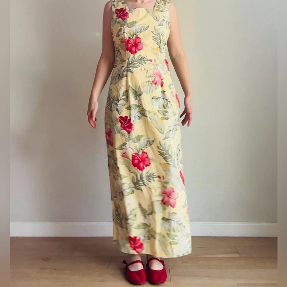 Floral Yellow Maxi Dress - Picture 2 of 5